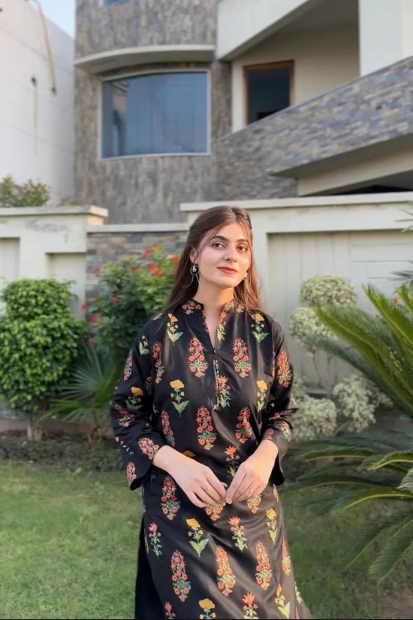 FLORA FLOWER PRINT 2PCS STITCHED