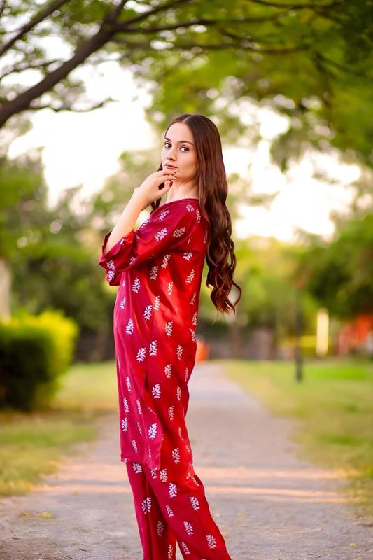 SALEHA BLOCK PRINT 2PCS STITCHED