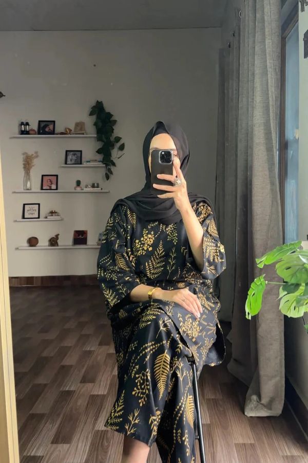 FLORA LEAF PRINT 2PCS STITCHED