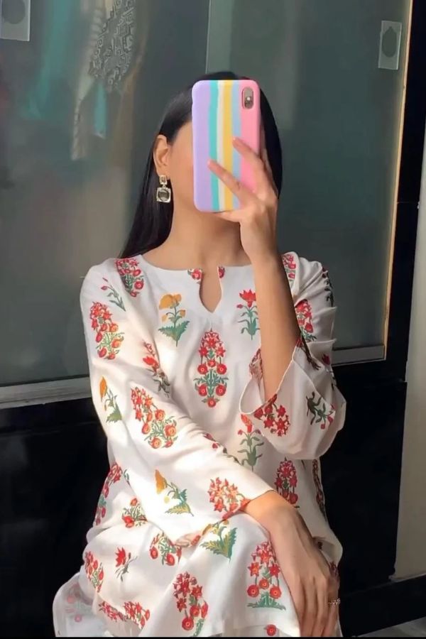 FLORA FLOWER PRINT 2PCS STITCHED
