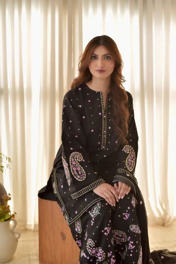 Black Embroidered-2PCs