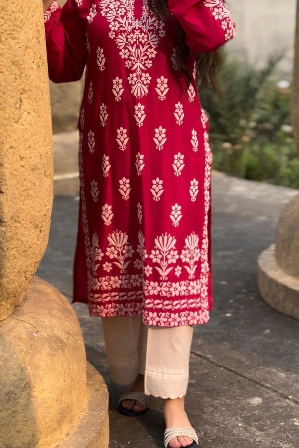 FOXY Embossed Indian Chicken Kari Kurti